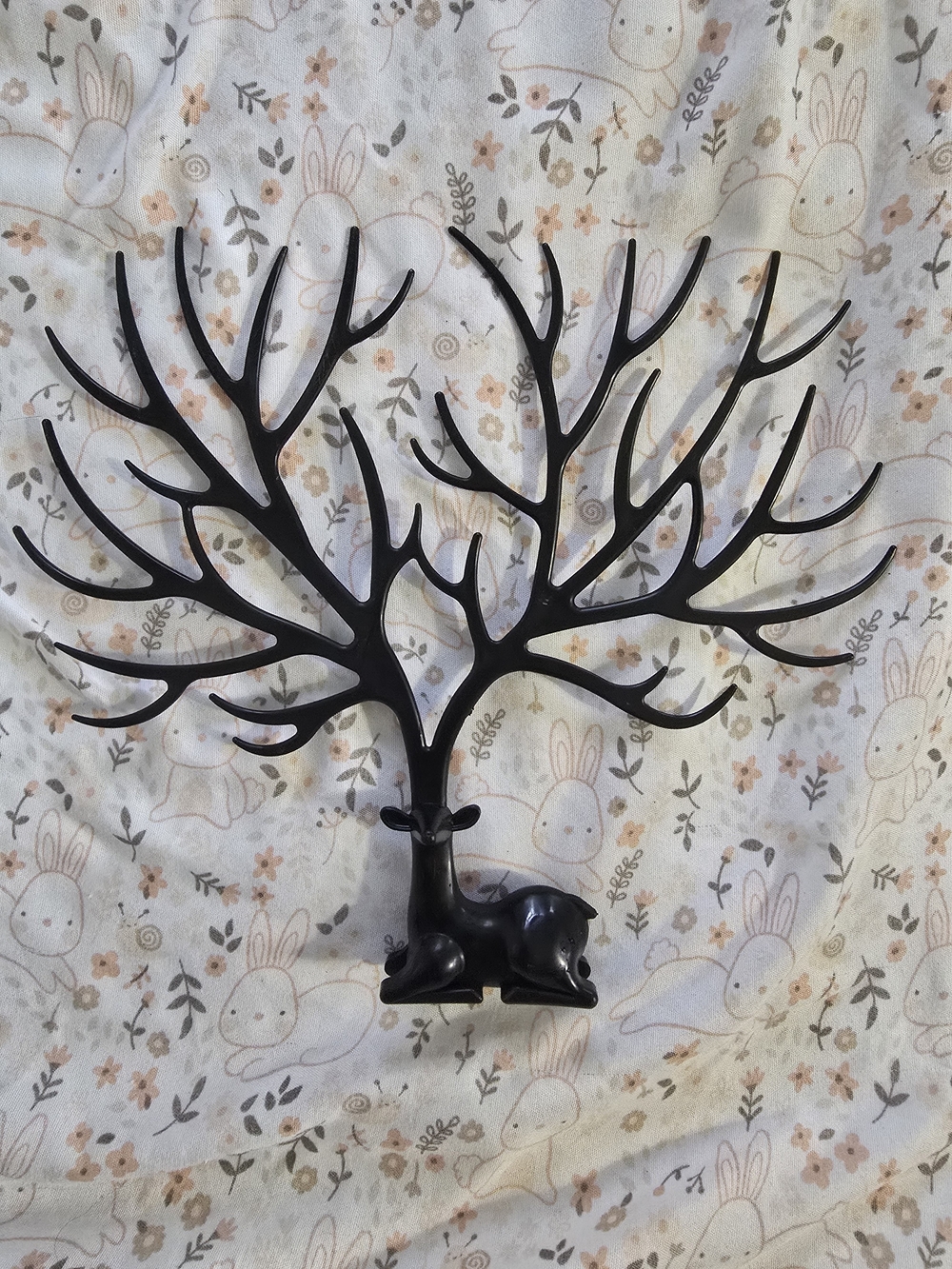 Decorative Deer Antler jewelry Hook - Black plastic